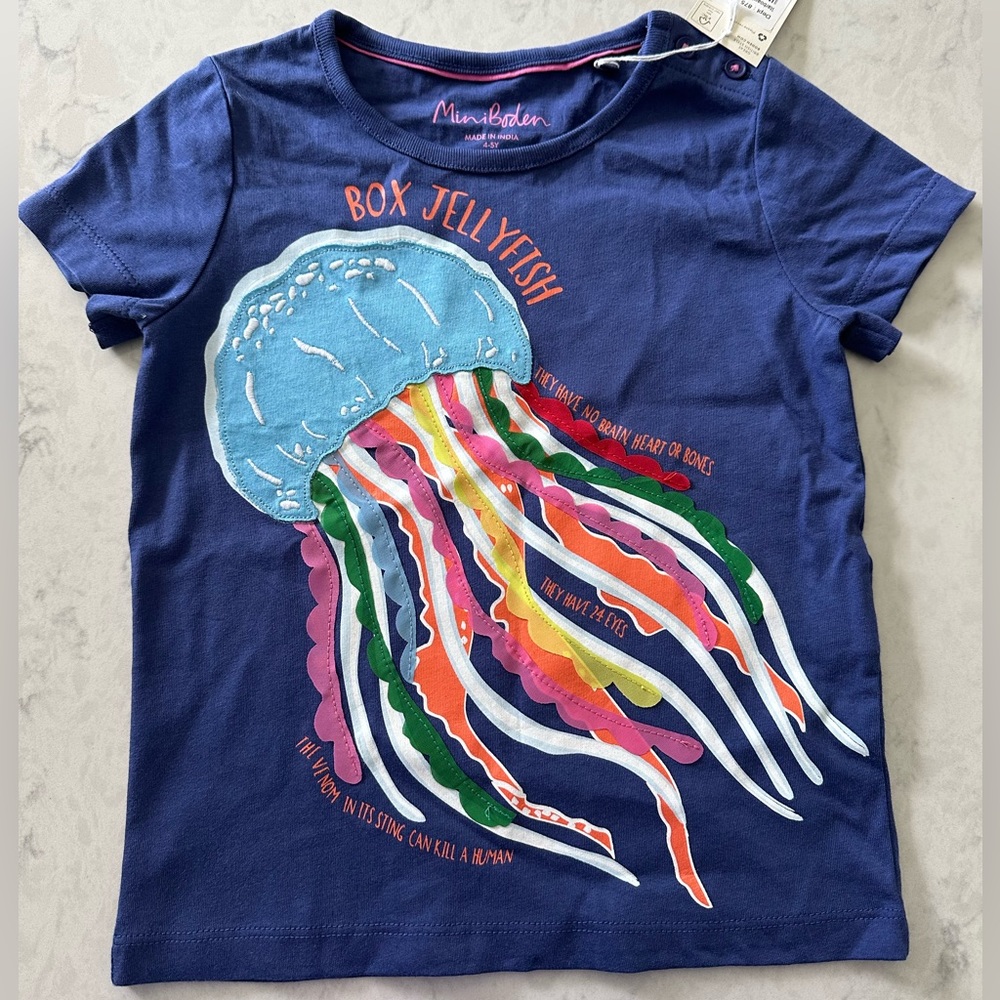 Mini Boden Starboard Blue Jellyfish Shirt